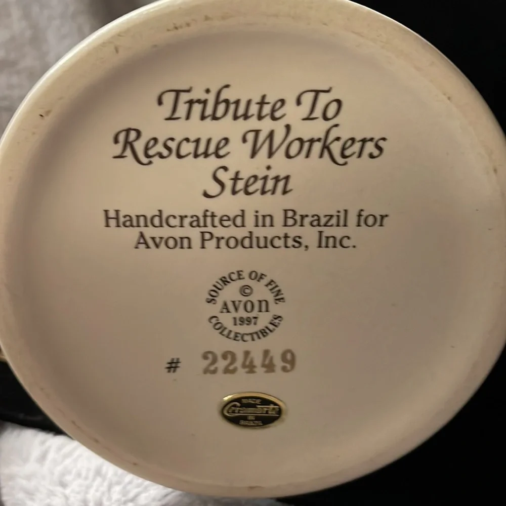 AVON -1997-Vintage Tribute to Rescue Workers Stein made in Brazil #22449